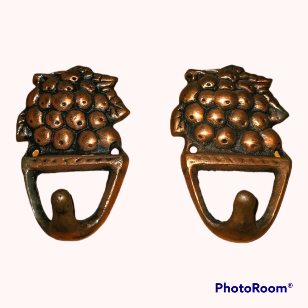 Set of vintage brass coat hooks. NWOT